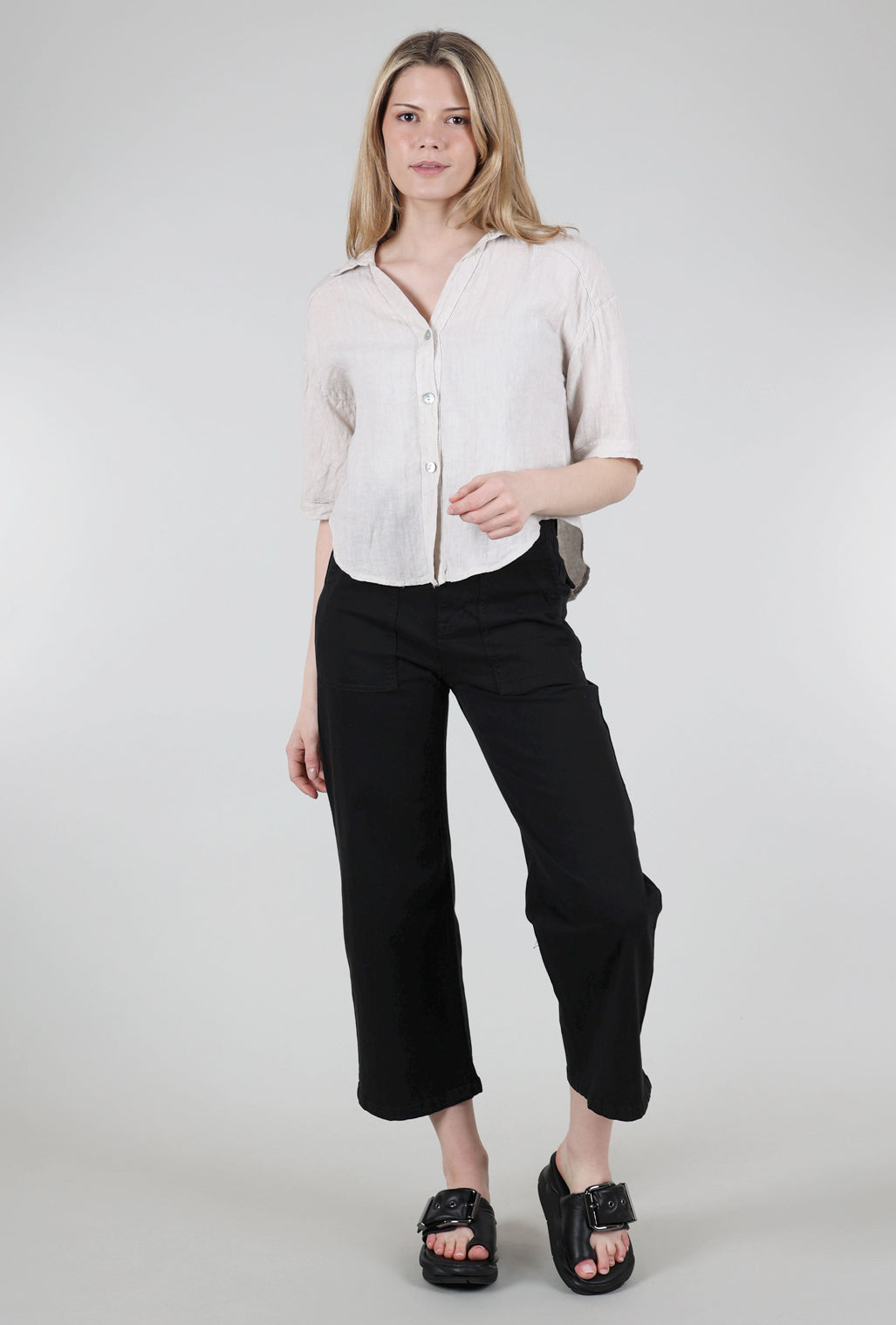 Pistola Sophia Wide-Leg Utility Ankle Pant, Black