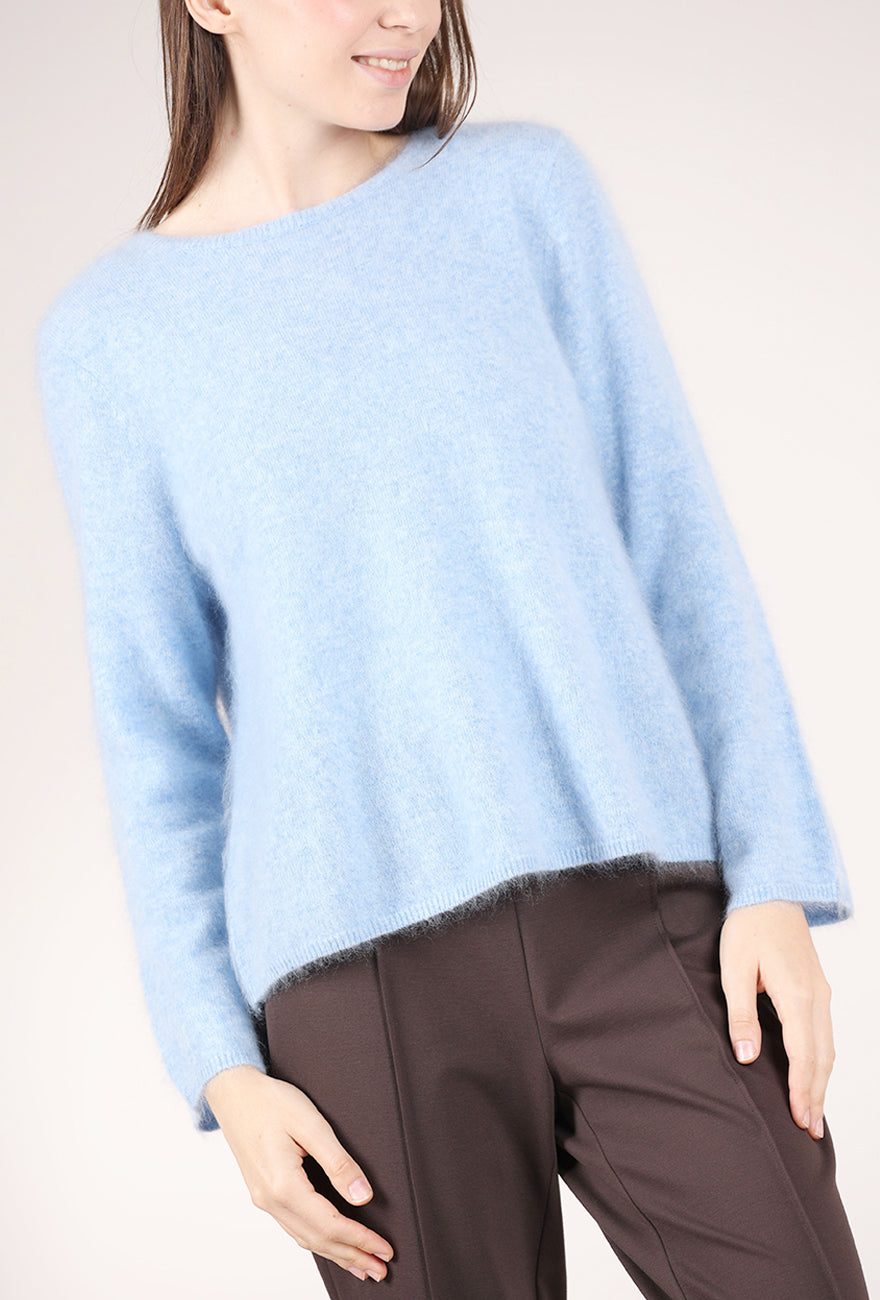 Estheme Cashmere Brushed Cashmere Pullover, Sky Blue
