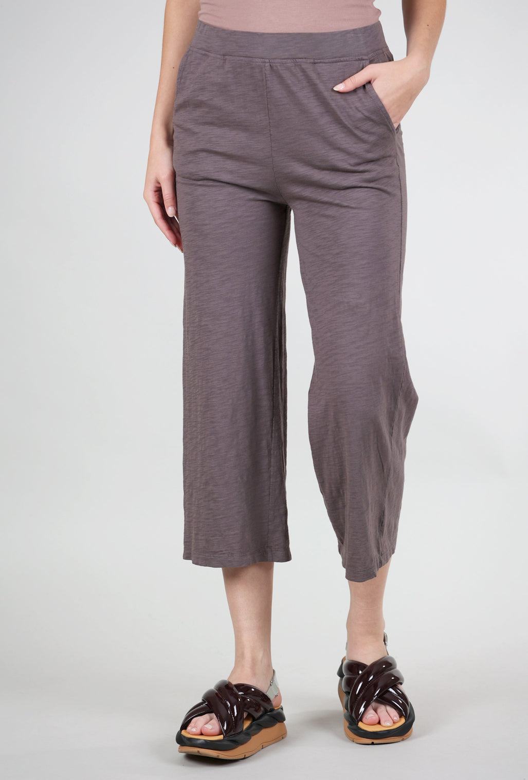 Mododoc Wide Leg Crop Pants, Dark Pewter
