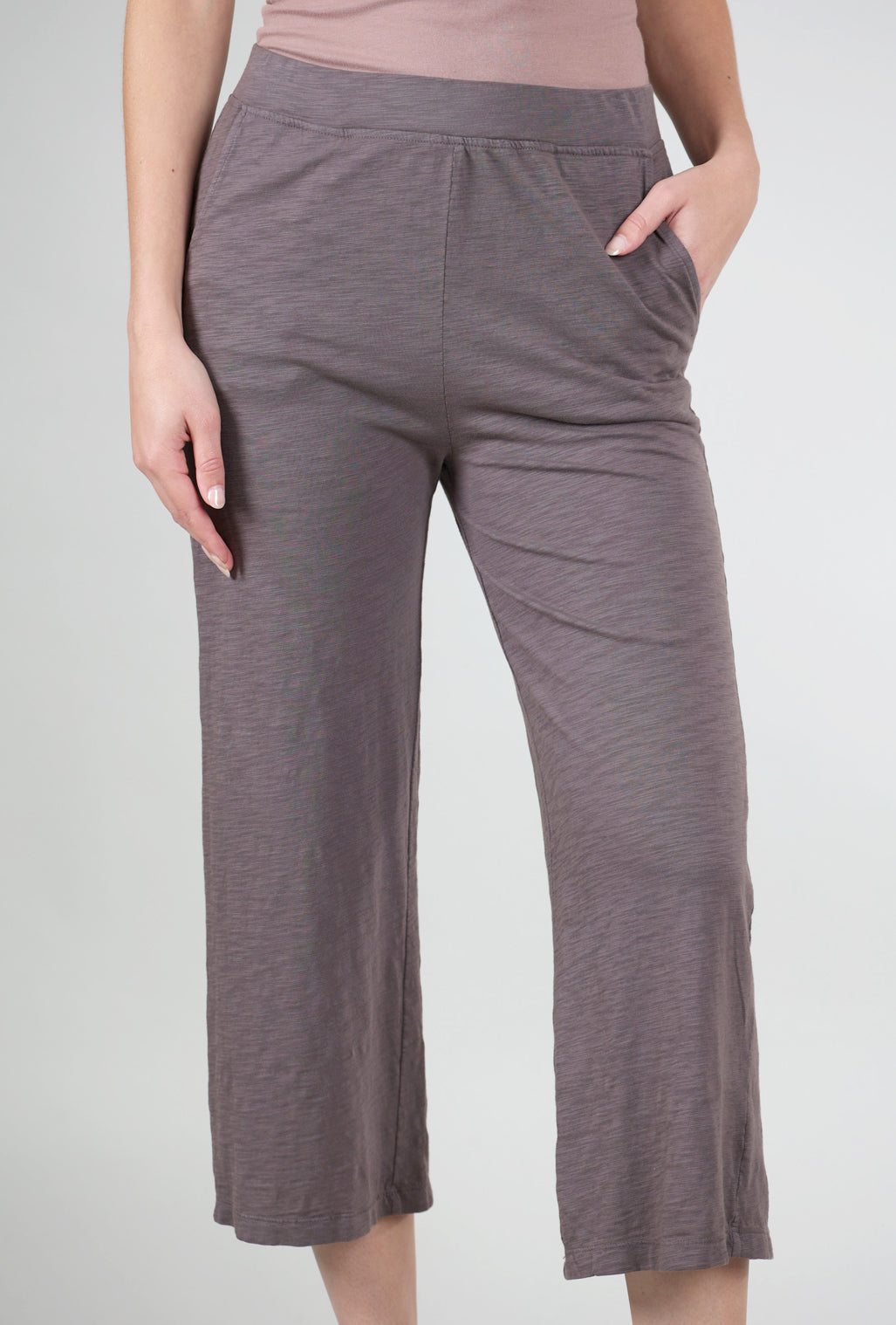 Mododoc Wide Leg Crop Pants, Dark Pewter