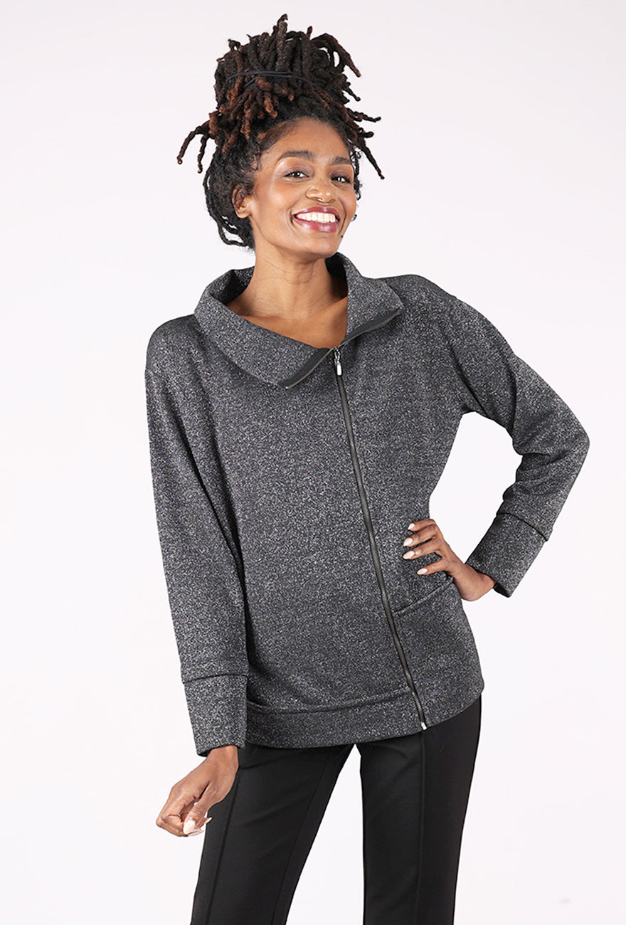 Ozai Sparkle Knit Jacket, Black