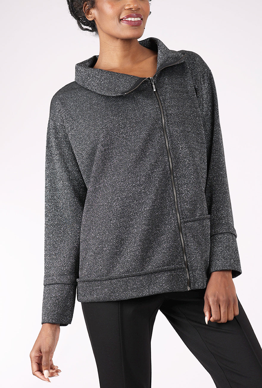 Ozai Sparkle Knit Jacket, Black