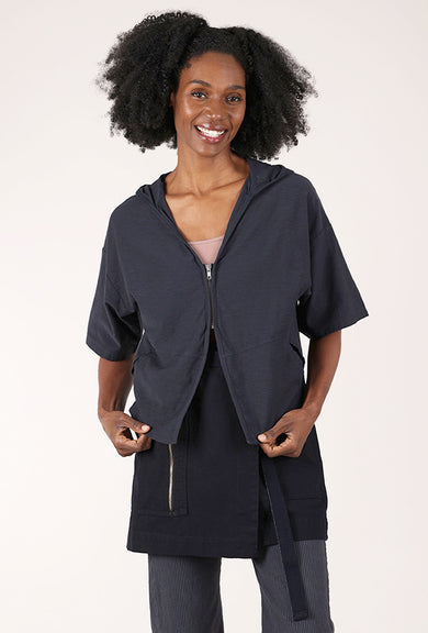 Crop Dolman Zip Hoodie, Lead