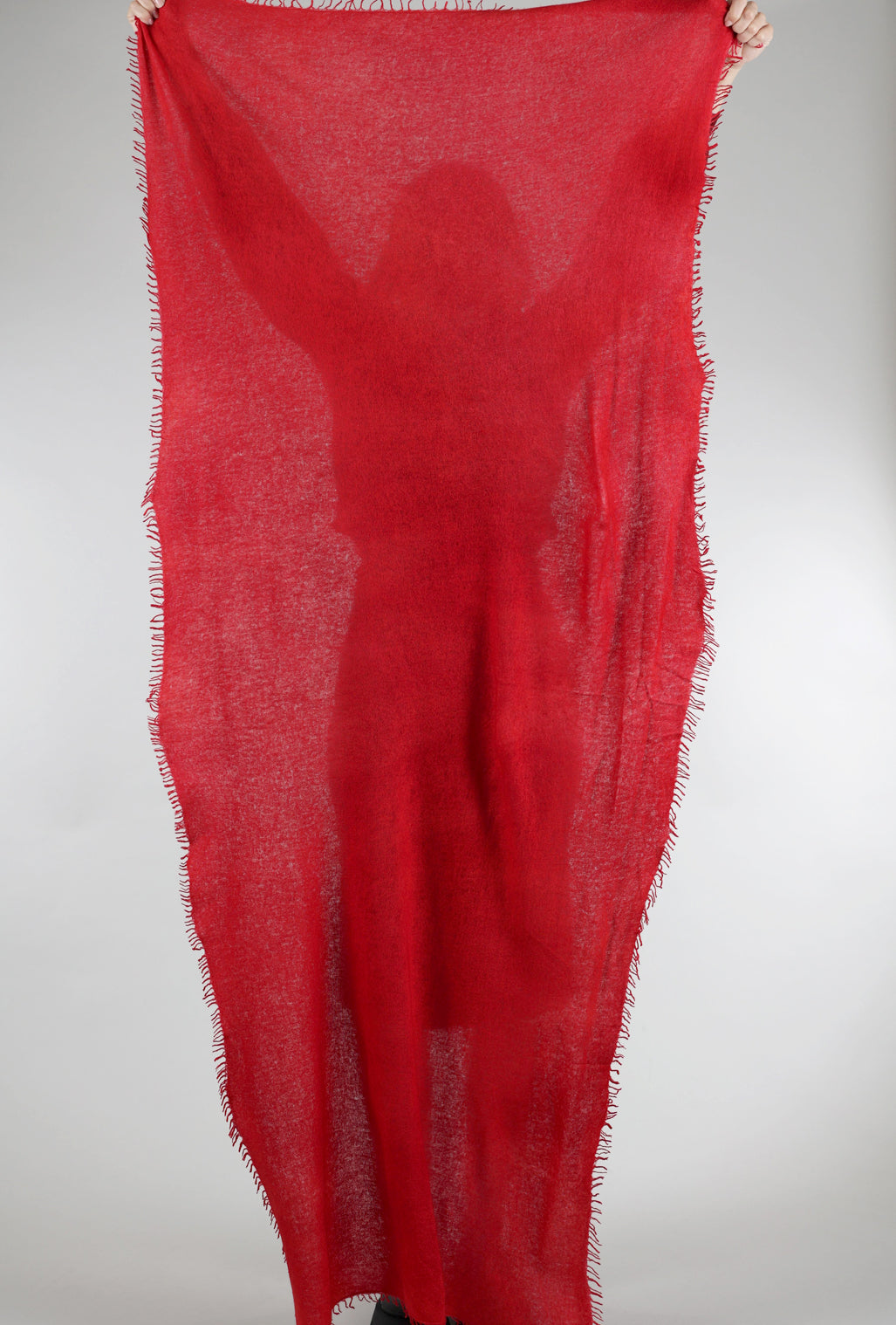 Alessandro Aste Felted Cashmere Scarf, Crimson