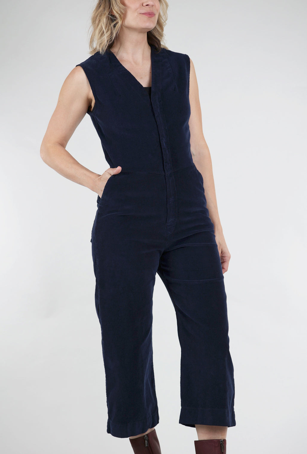 Prairie Underground Fine Again Cord Jumpsuit, Midnight
