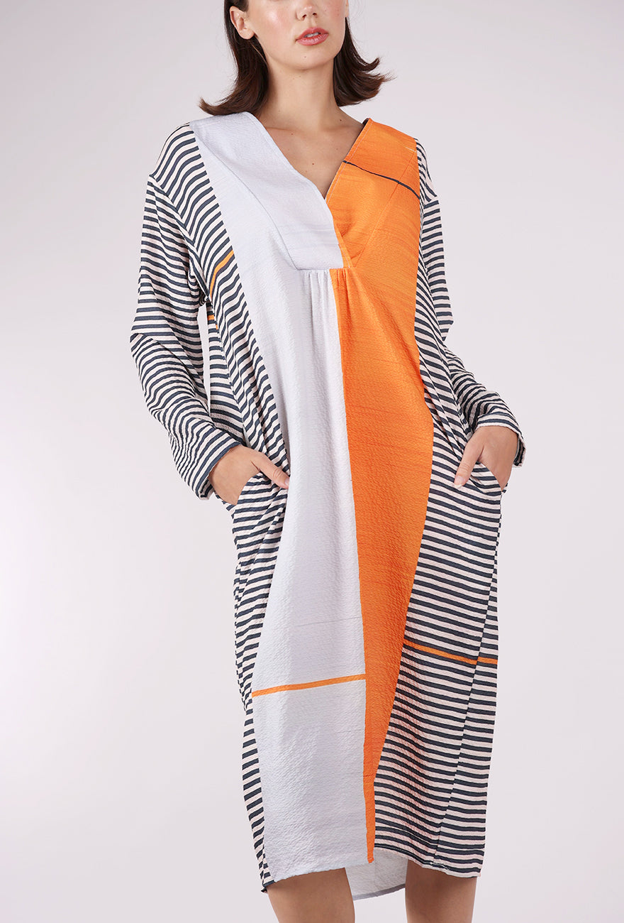 Dandelion Net Geometric Print Dress, Orange Multi