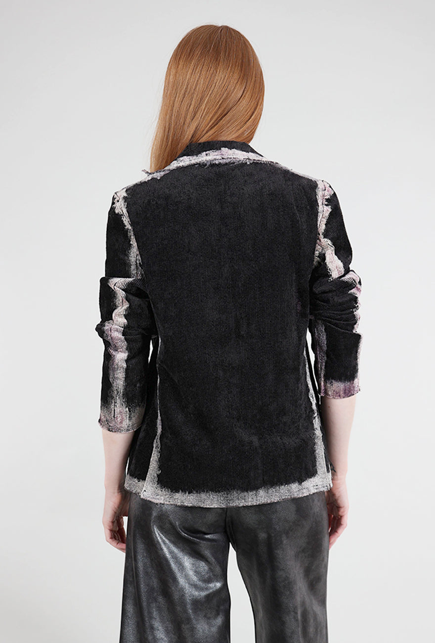 Heyne Bogut Nicksian Ombre Cord Blazer, Black