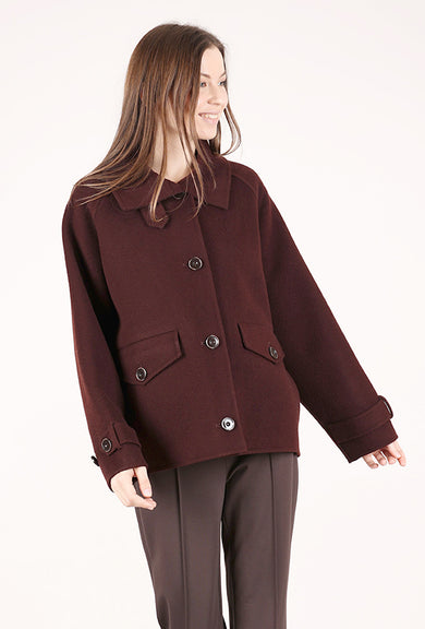 Sessun Valley Nevada Short Wool Coat, Espresso