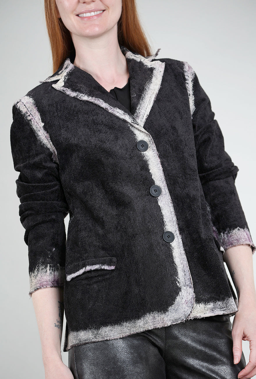 Heyne Bogut Nicksian Ombre Cord Blazer, Black