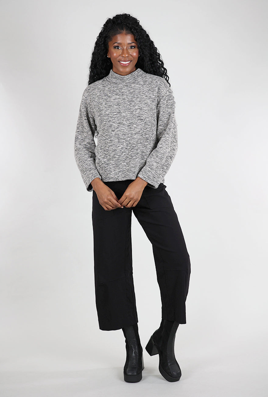Cut Loose Crimped Mock Neck Top, Moonbeam