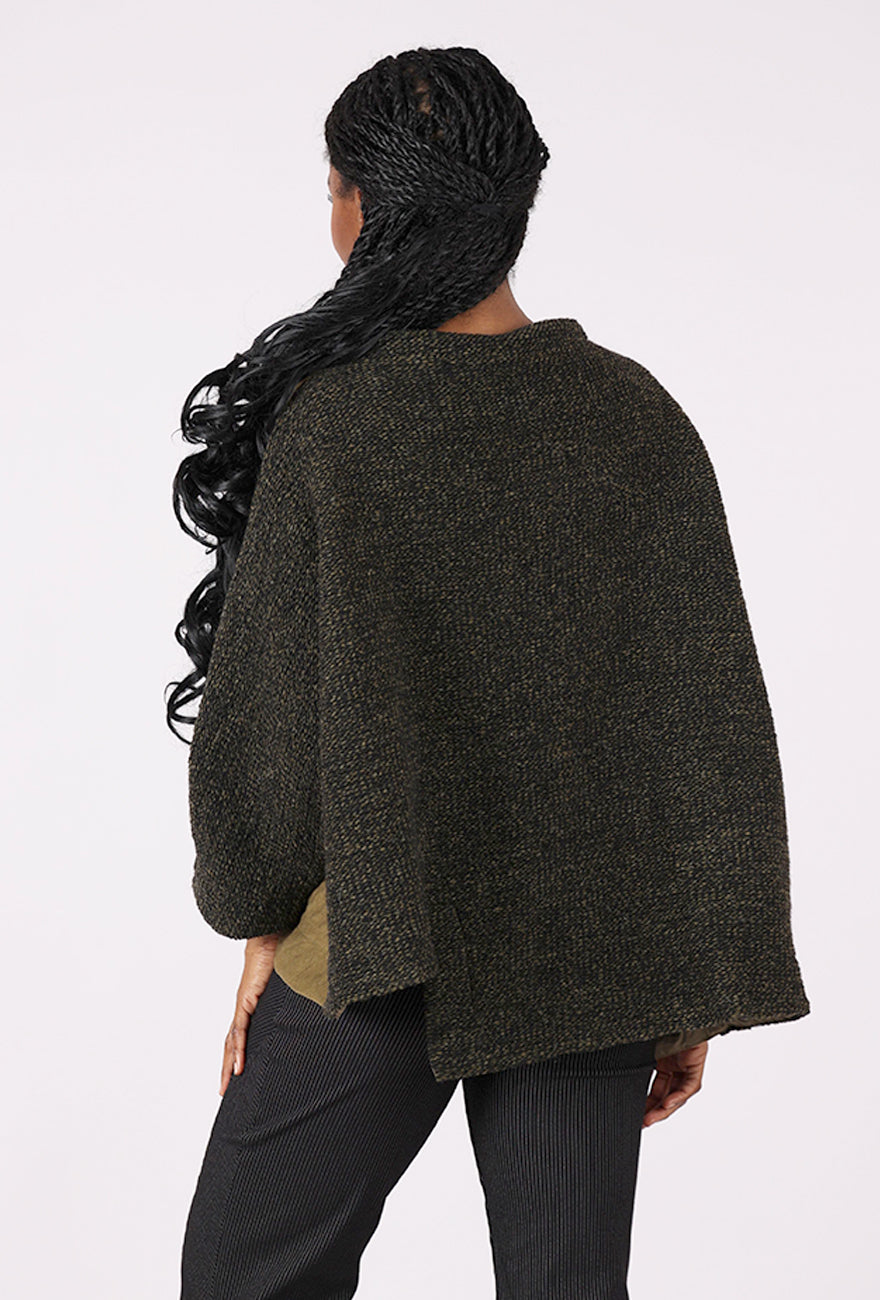 Alembika Quilted Funnel Cocoon Top, Khaki
