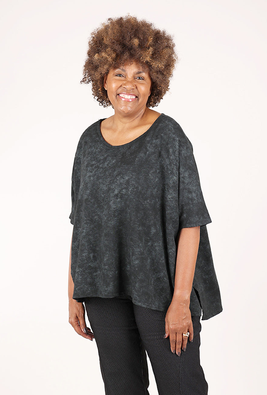 Transparente Clothing Static Snow Print Top, Black