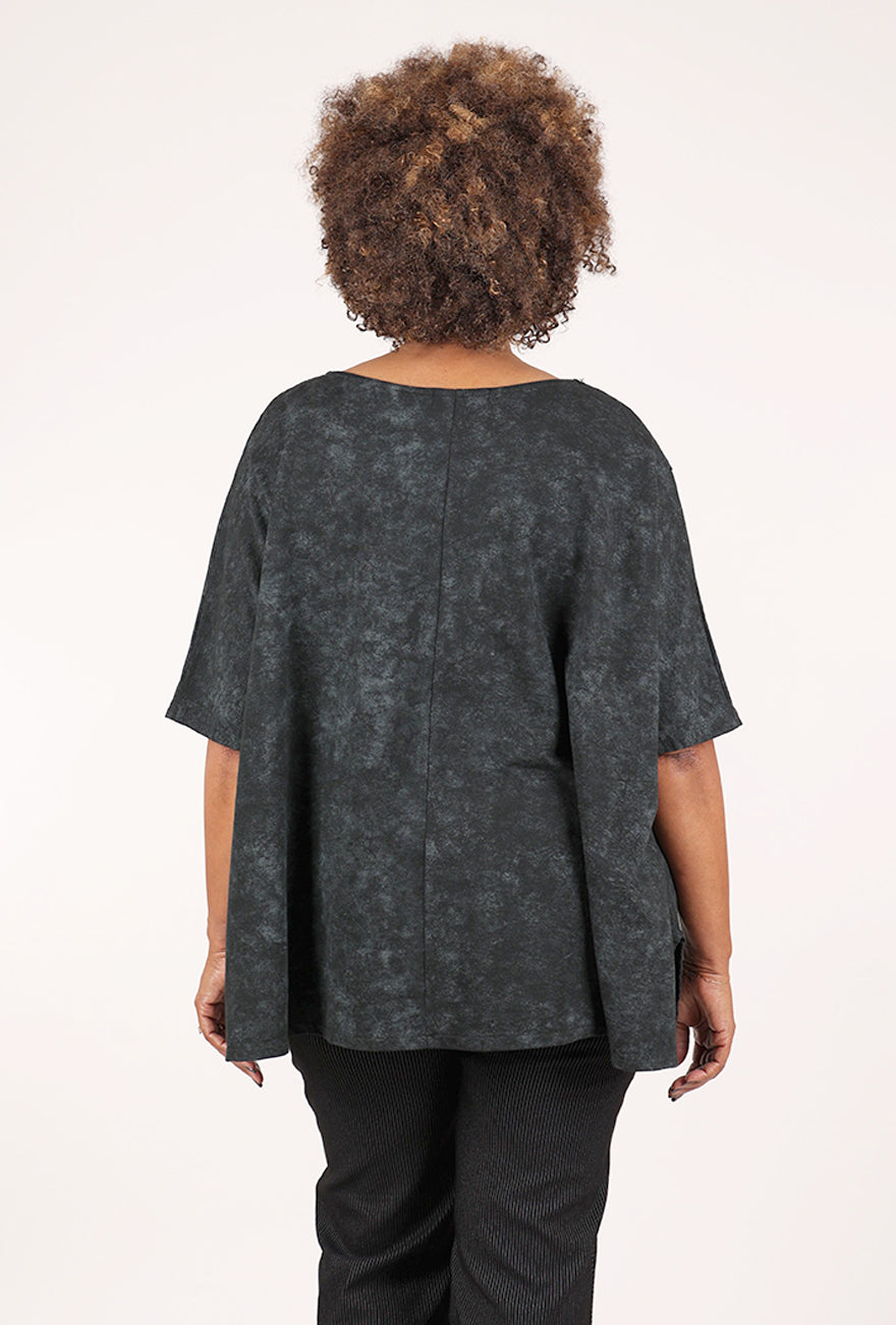 Transparente Clothing Static Snow Print Top, Black