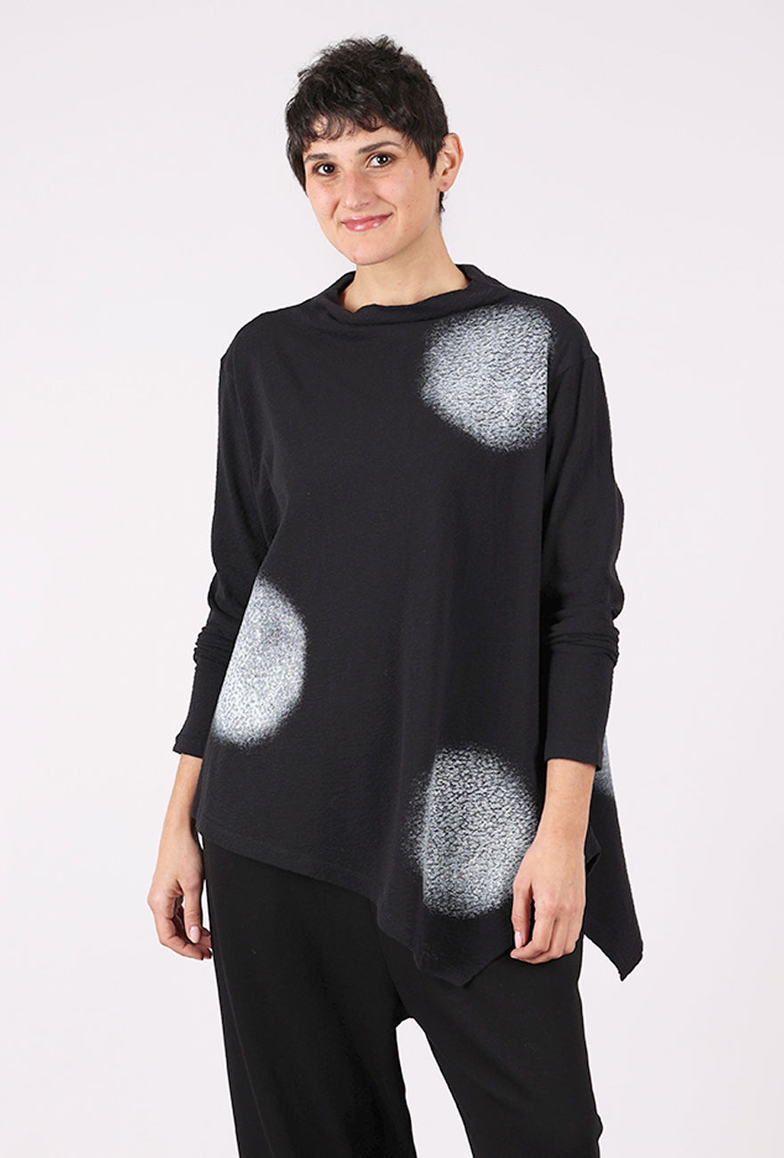 Moyuru Pebbled Dot Top, Black