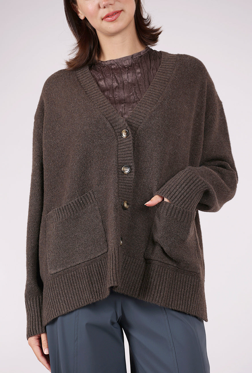Grade & Gather Beck Button Cardie, Chestnut