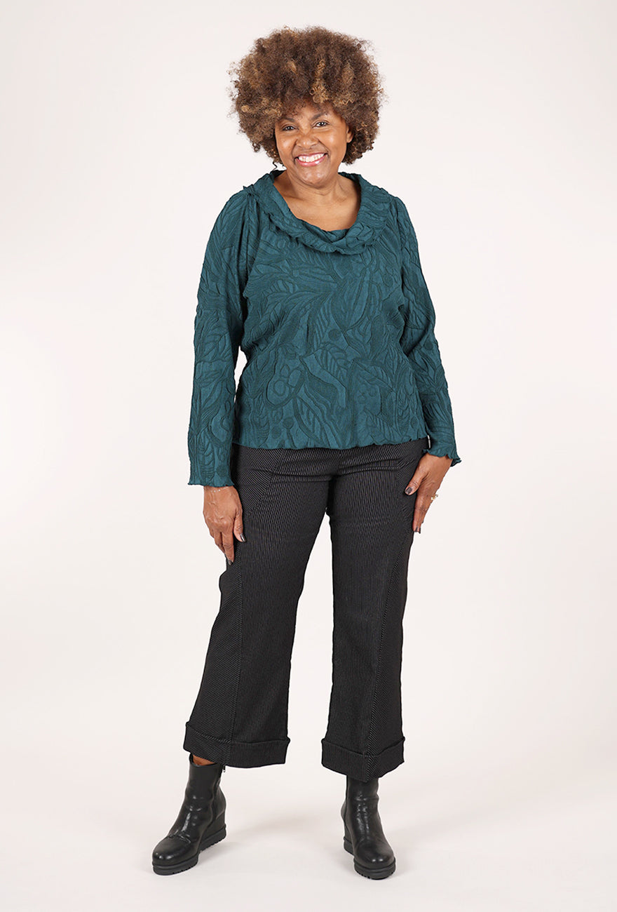 Olivia by Habitat Sculpted Floral Embossed Cowl, Marine