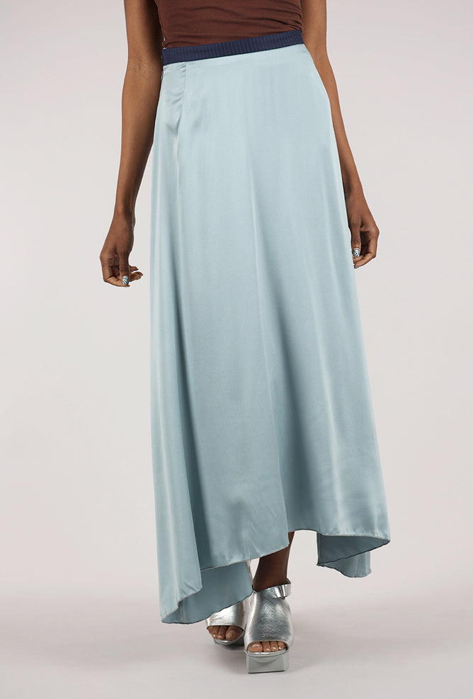 Umit Unal Shanna Silk Skirt, Blue