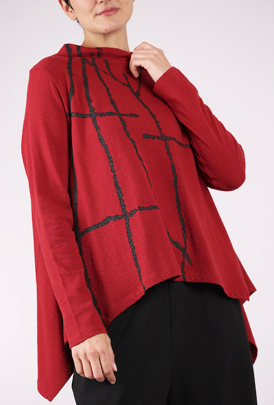 Moyuru Pebbled Swing Top, Red