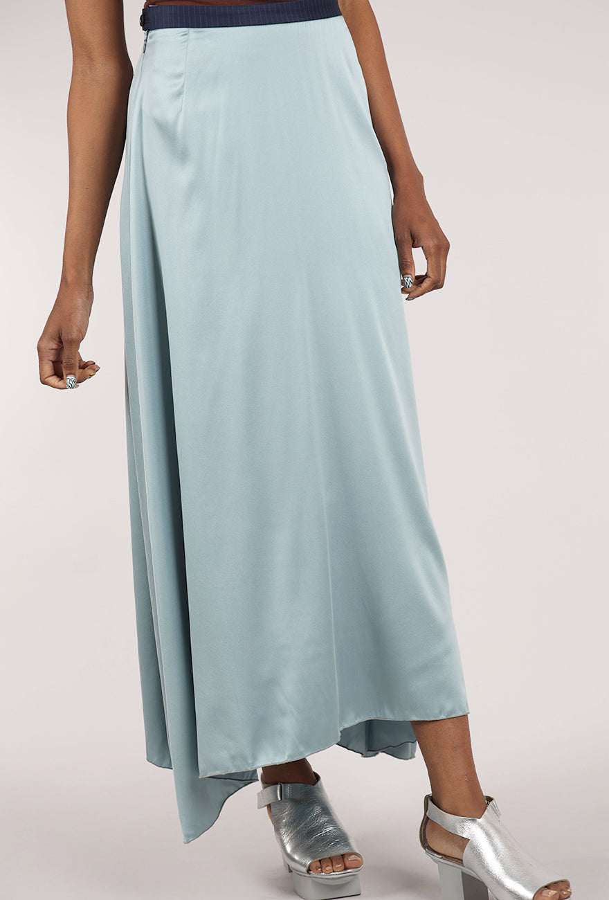 Umit Unal Shanna Silk Skirt, Blue