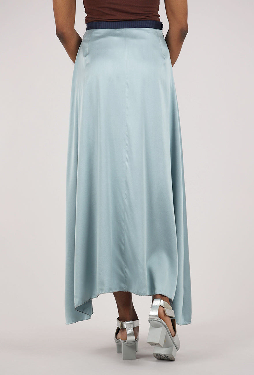 Umit Unal Shanna Silk Skirt, Blue