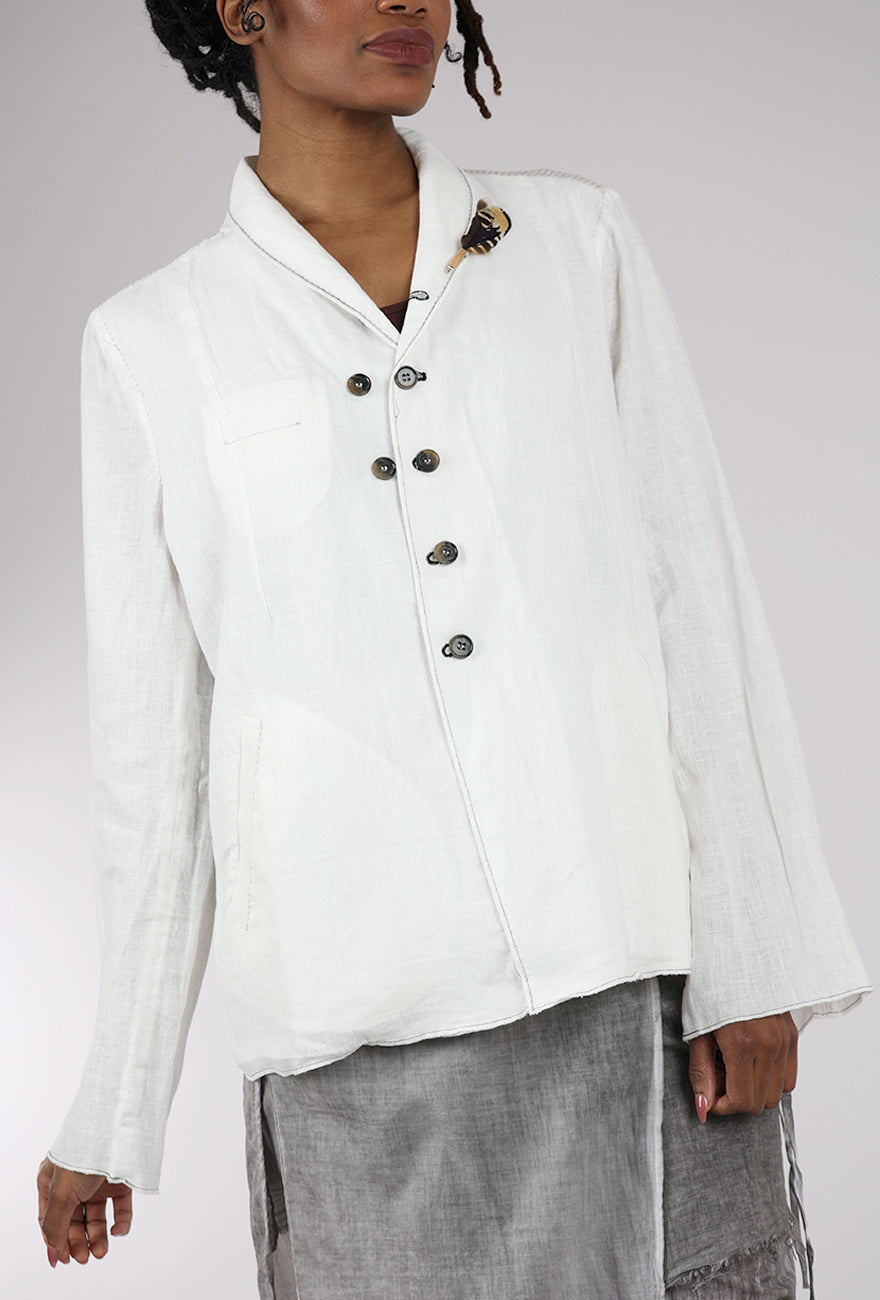 Umit Unal Linen Lonnie Jacket, White
