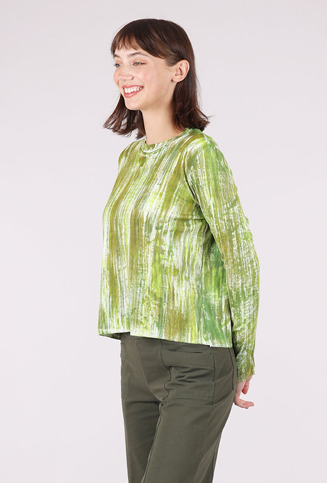 Heyne Bogut Micro Rib Crop Tee, Brush Green