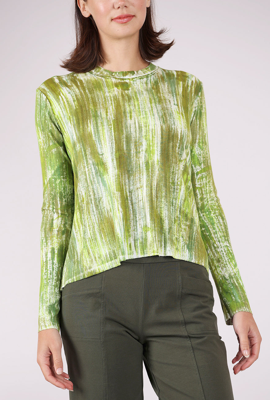 Heyne Bogut Micro Rib Crop Tee, Brush Green
