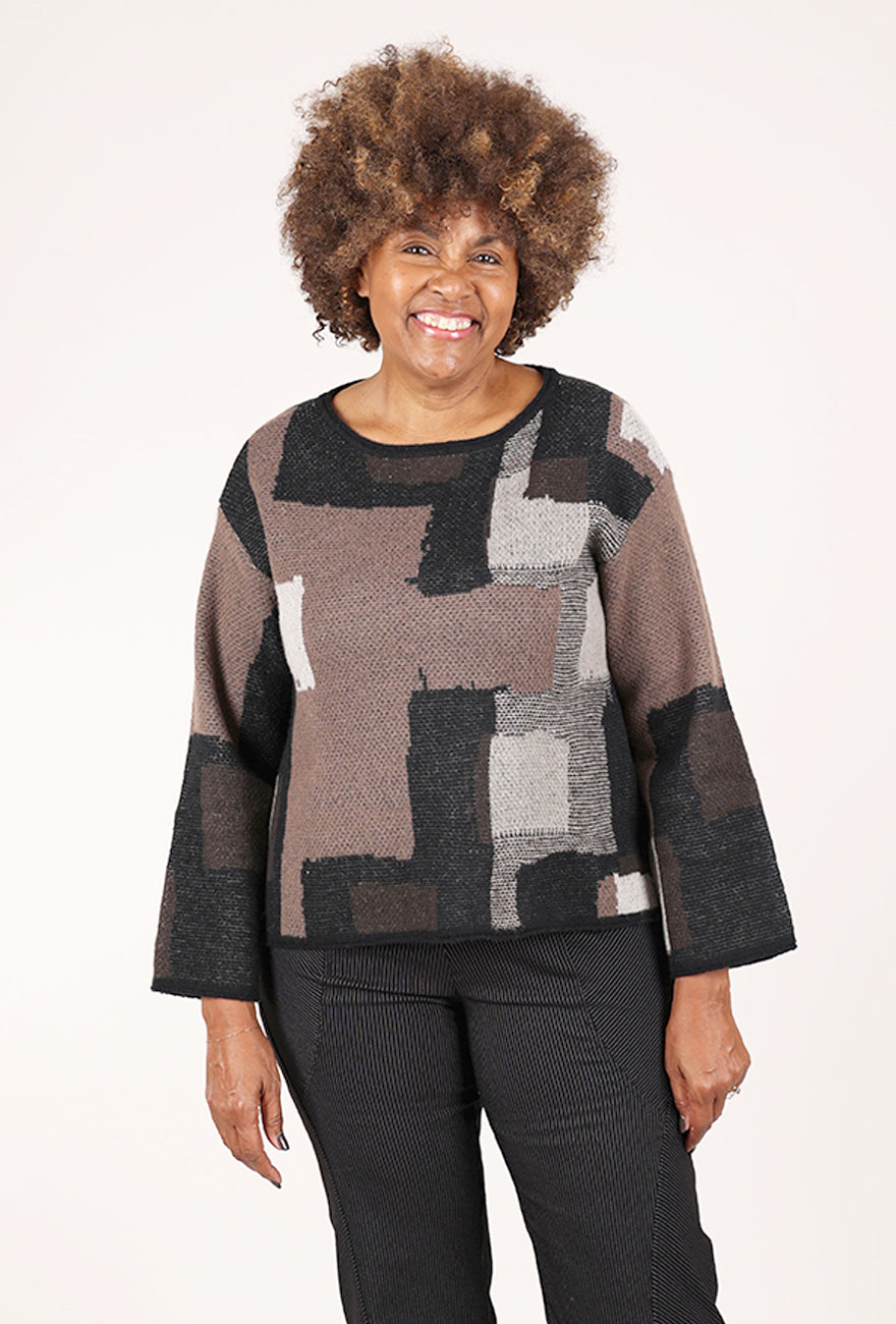 Olivia by Habitat Statement Collage Pullover, Coffee