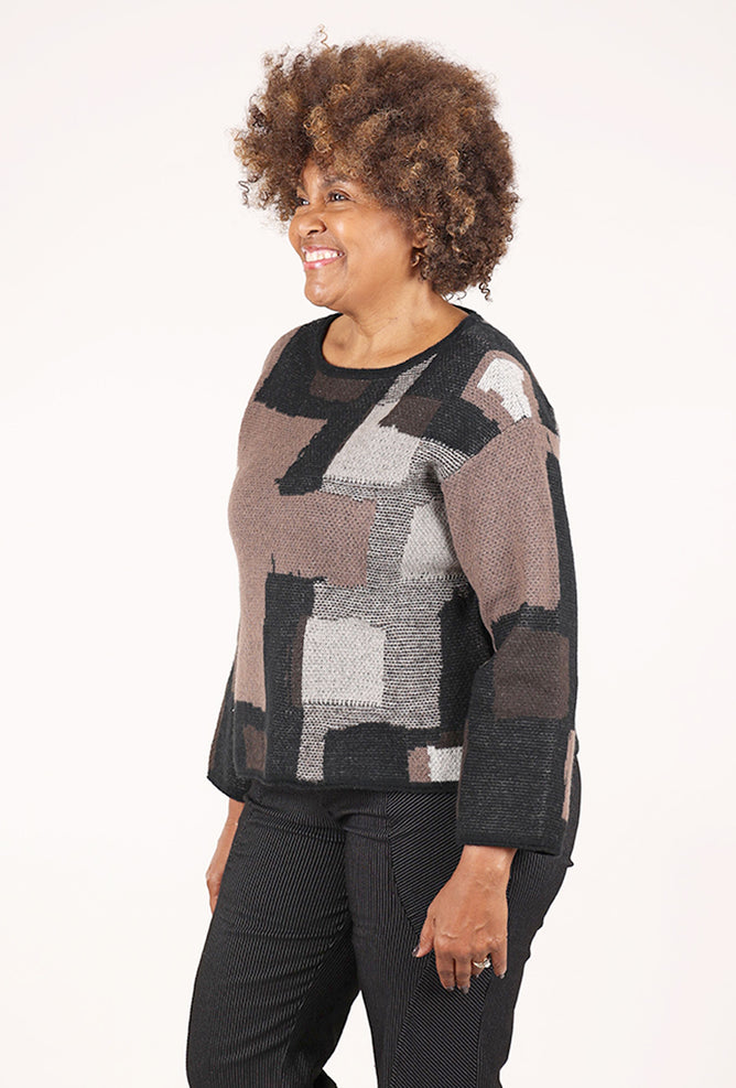 Olivia by Habitat Statement Collage Pullover, Coffee