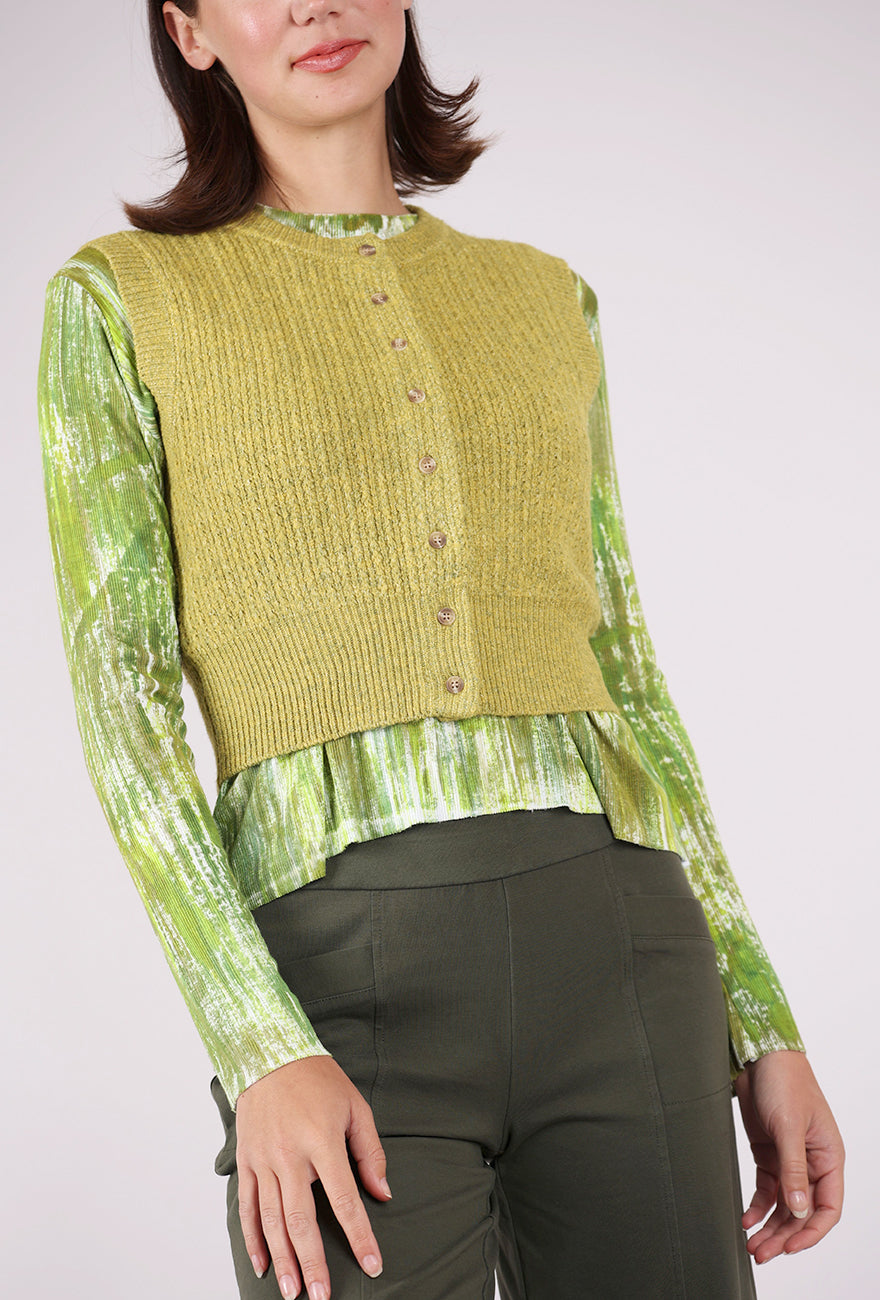 Grade & Gather Fitted Button-Up Shell, Citron