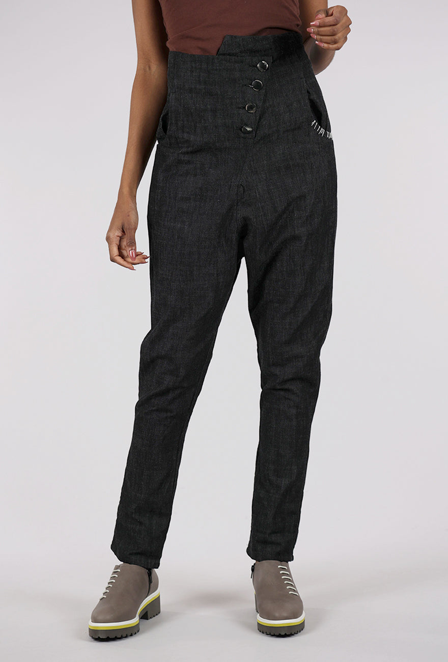 Studio B3 Hilly High Waist Denim Pants, Black