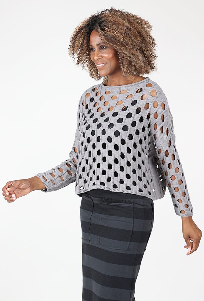 Olivia by Habitat Open Weave Chic Topper, Gray