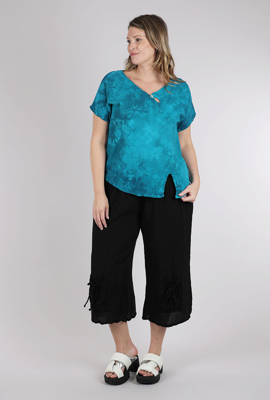 Oh My Gauze Mike Top, Washed Peacock
