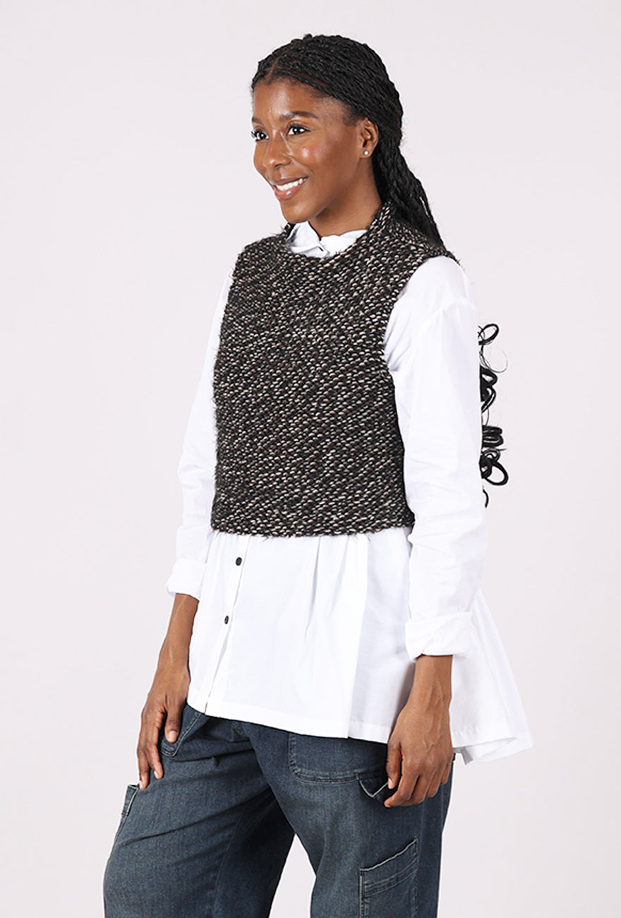 Bryn Crop Vest, Nero