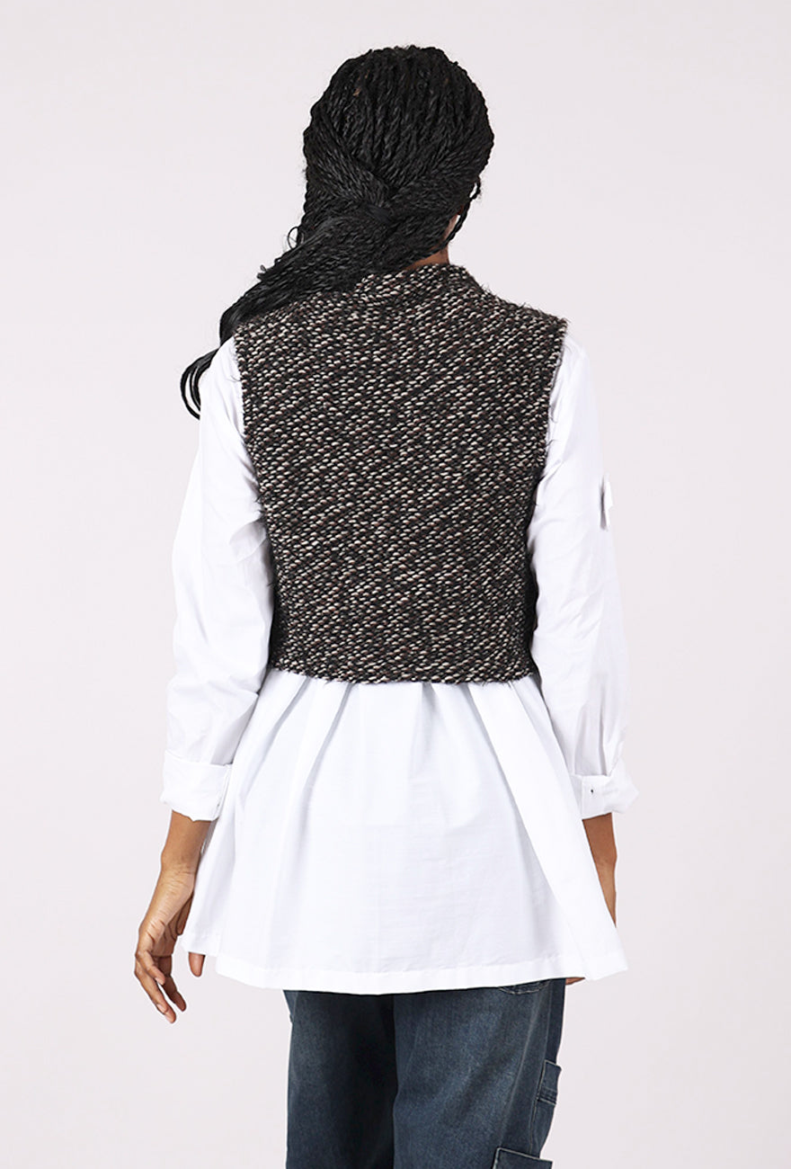 Bryn Crop Vest, Nero