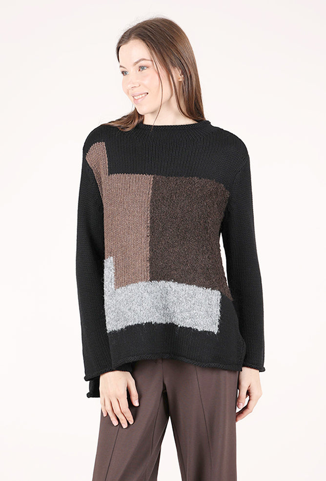 Olivia by Habitat Statement Jigsaw Pullover, Black