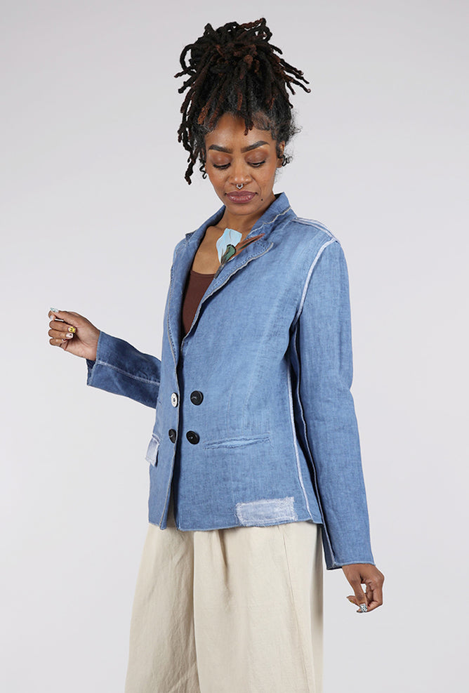 Umit Unal Lonnie Linen Jacket, Blue