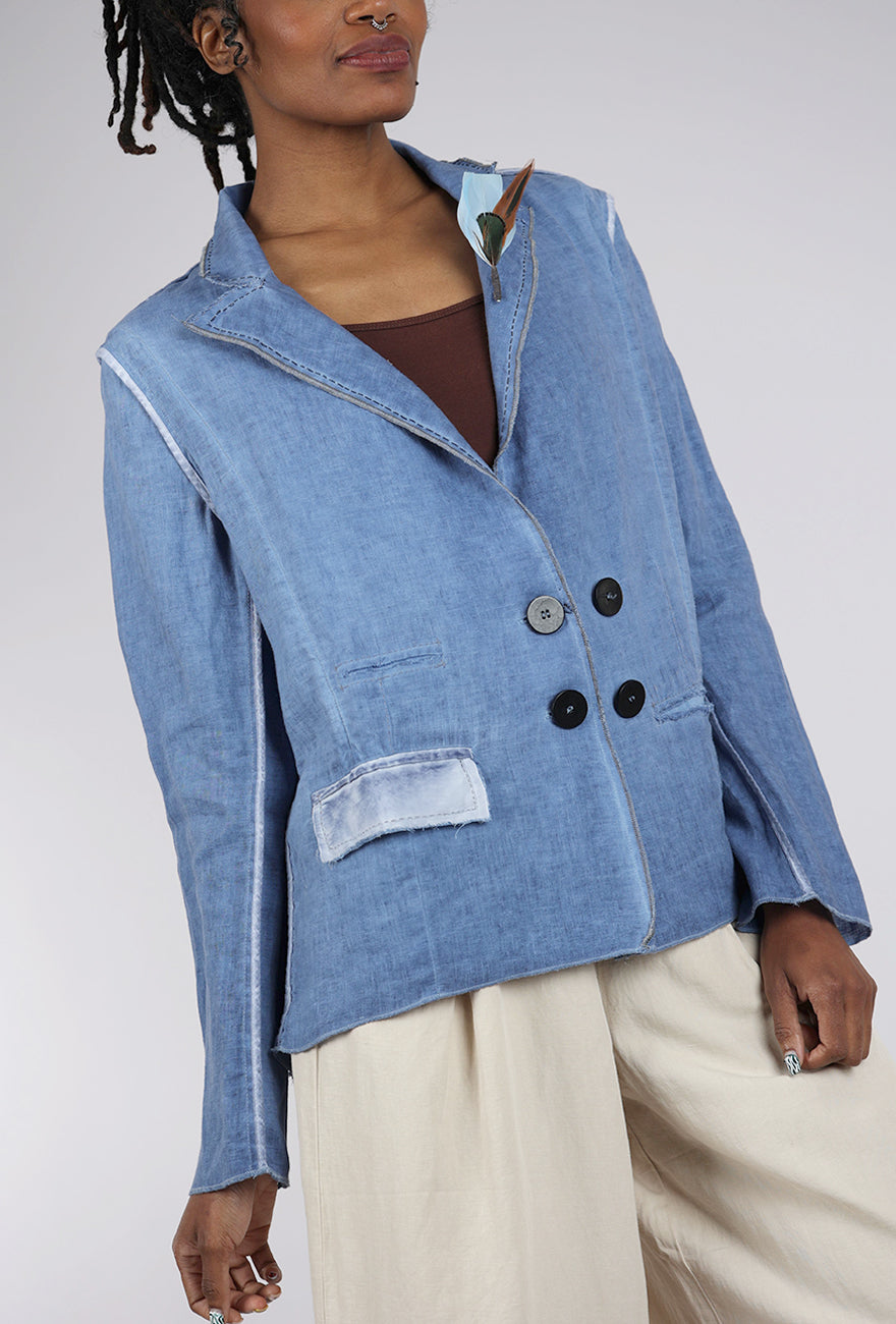 Umit Unal Lonnie Linen Jacket, Blue