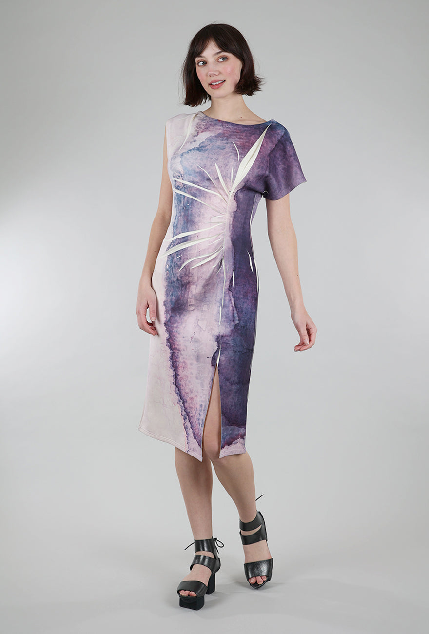 Cotelac Abstract Scuba Dress, Mauve