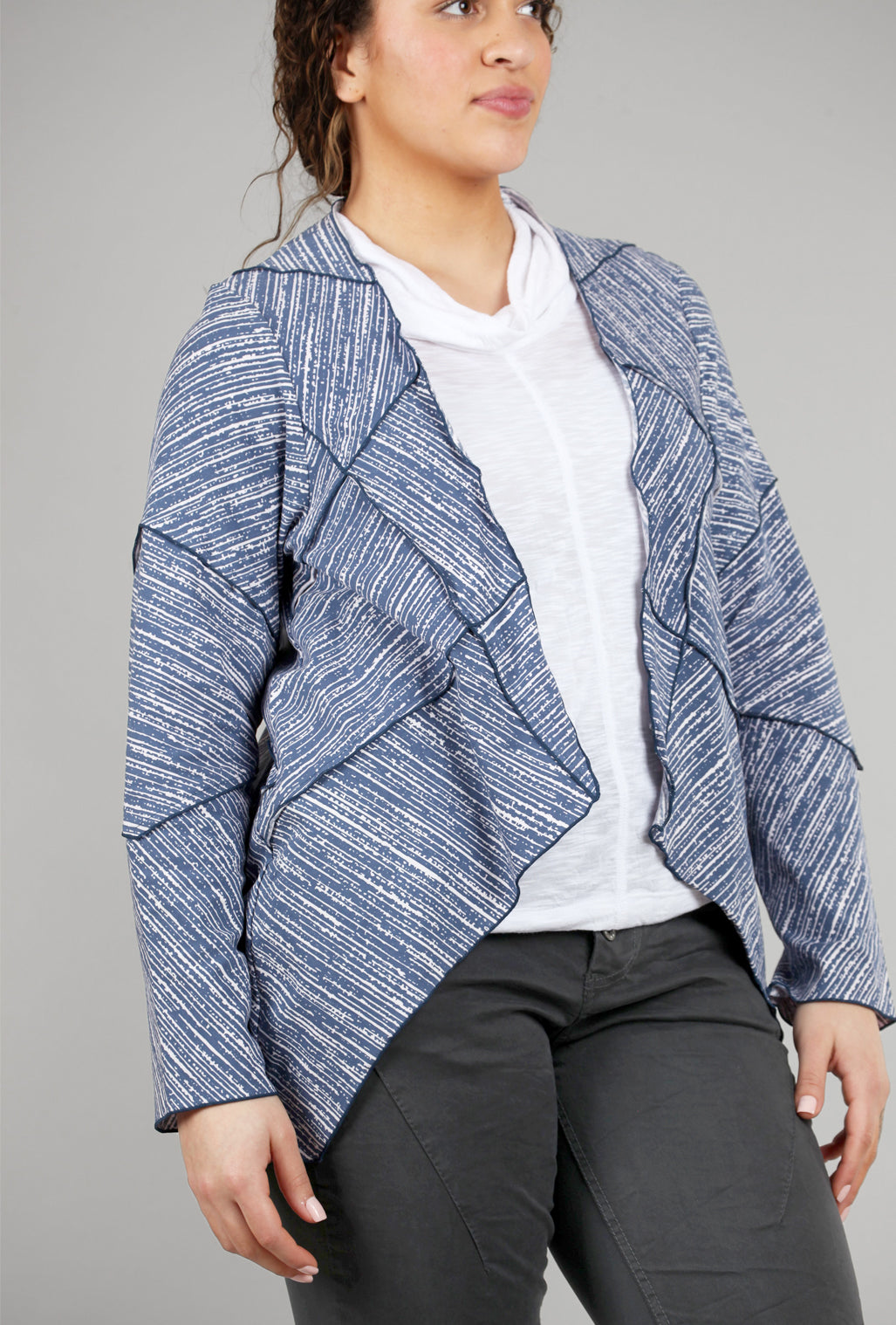 Flutter Patch Bark Print Jacket, Century Blue