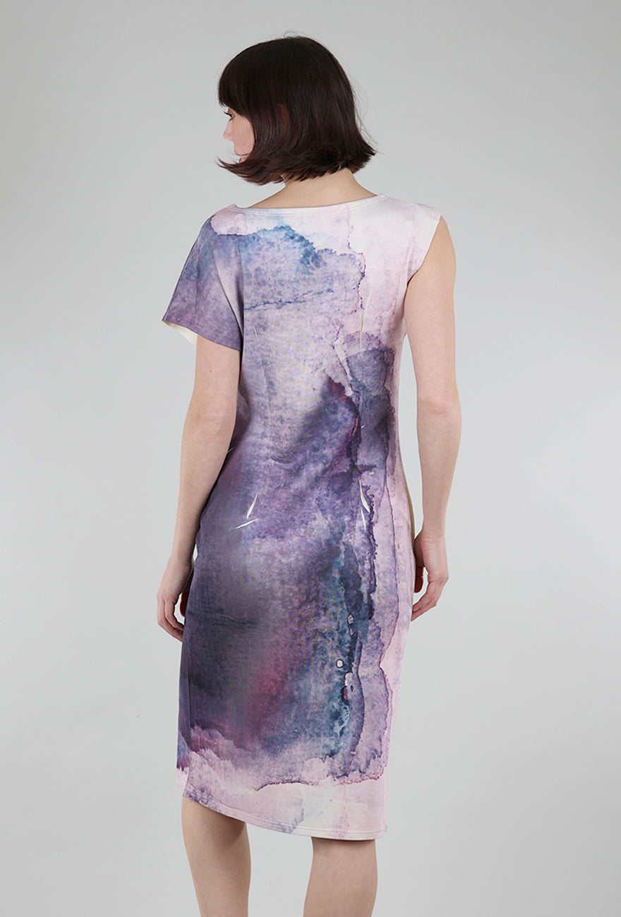 Cotelac Abstract Scuba Dress, Mauve