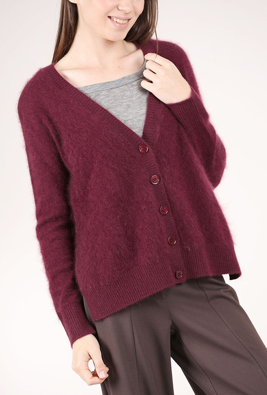 Estheme Cashmere Brushed Cashmere Grandpa Cardie, Soja