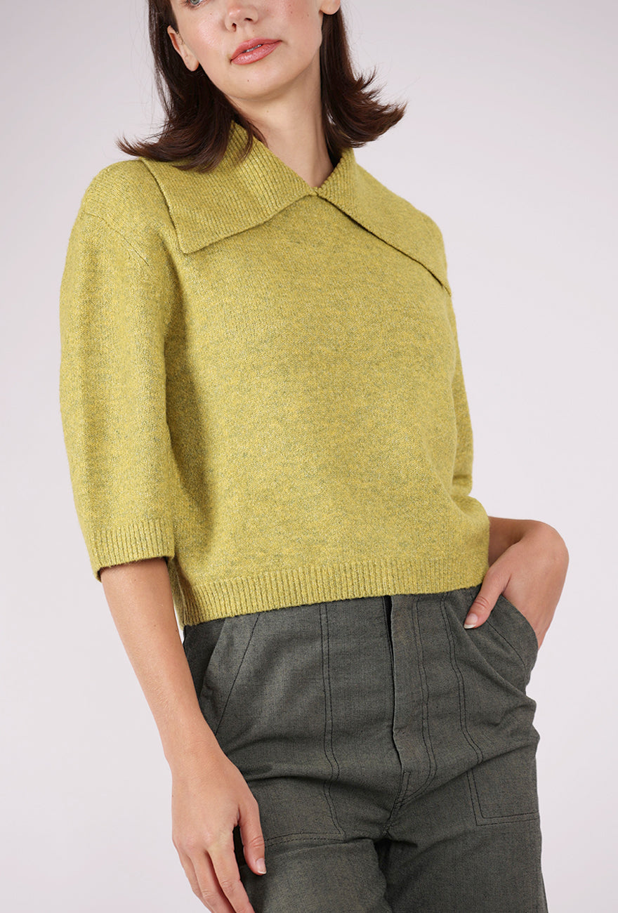 Grade & Gather Cutie Collar Sweater, Citron