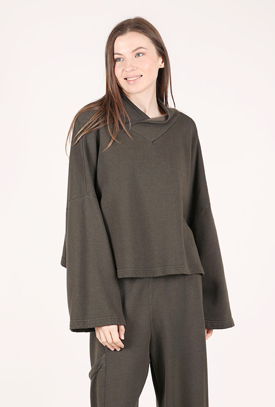 Bryn Walker Crop Easy Vee Sweatshirt, Kelp