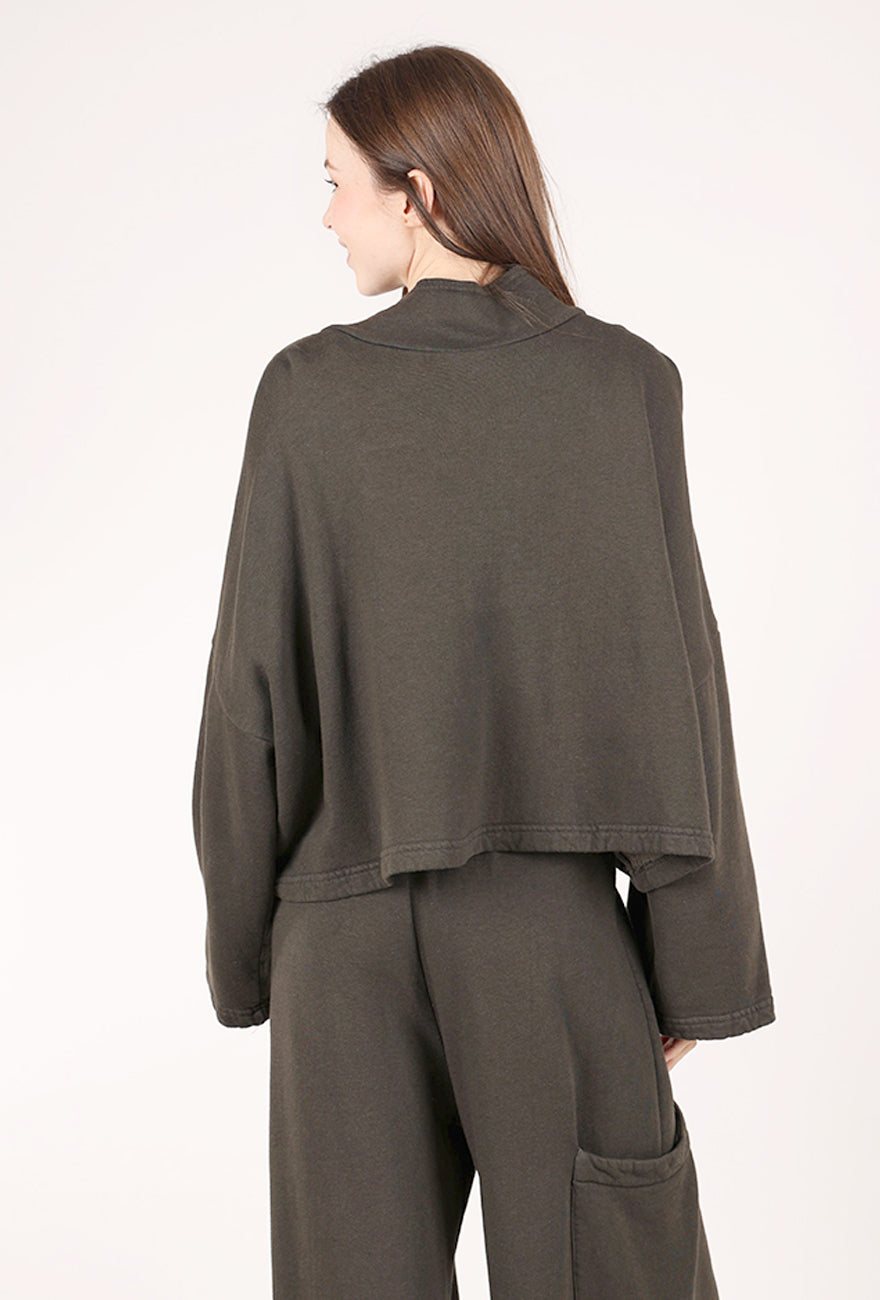 Bryn Walker Crop Easy Vee Sweatshirt, Kelp