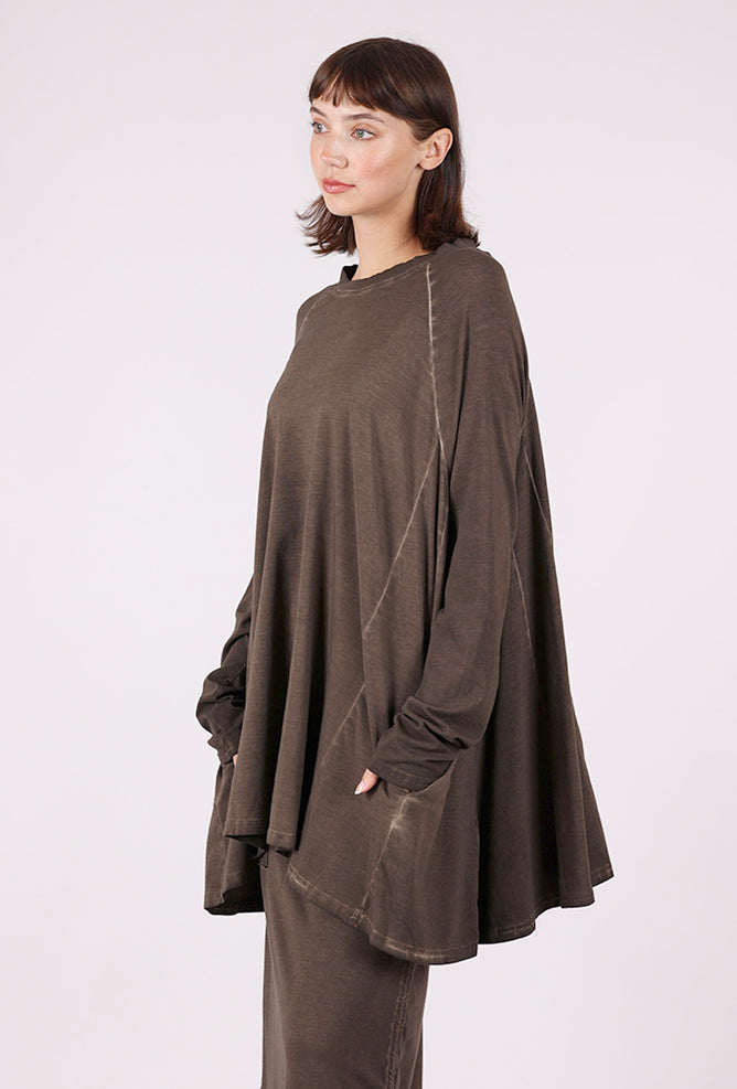 Pluslavie One Shirt, Garment Dye Chocolate