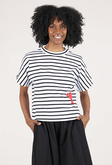 Yoshi Kondo Jump Stripe Top, Off White