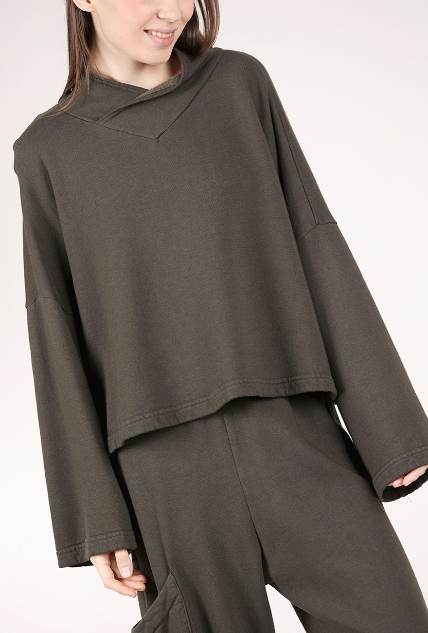 Bryn Walker Crop Easy Vee Sweatshirt, Kelp