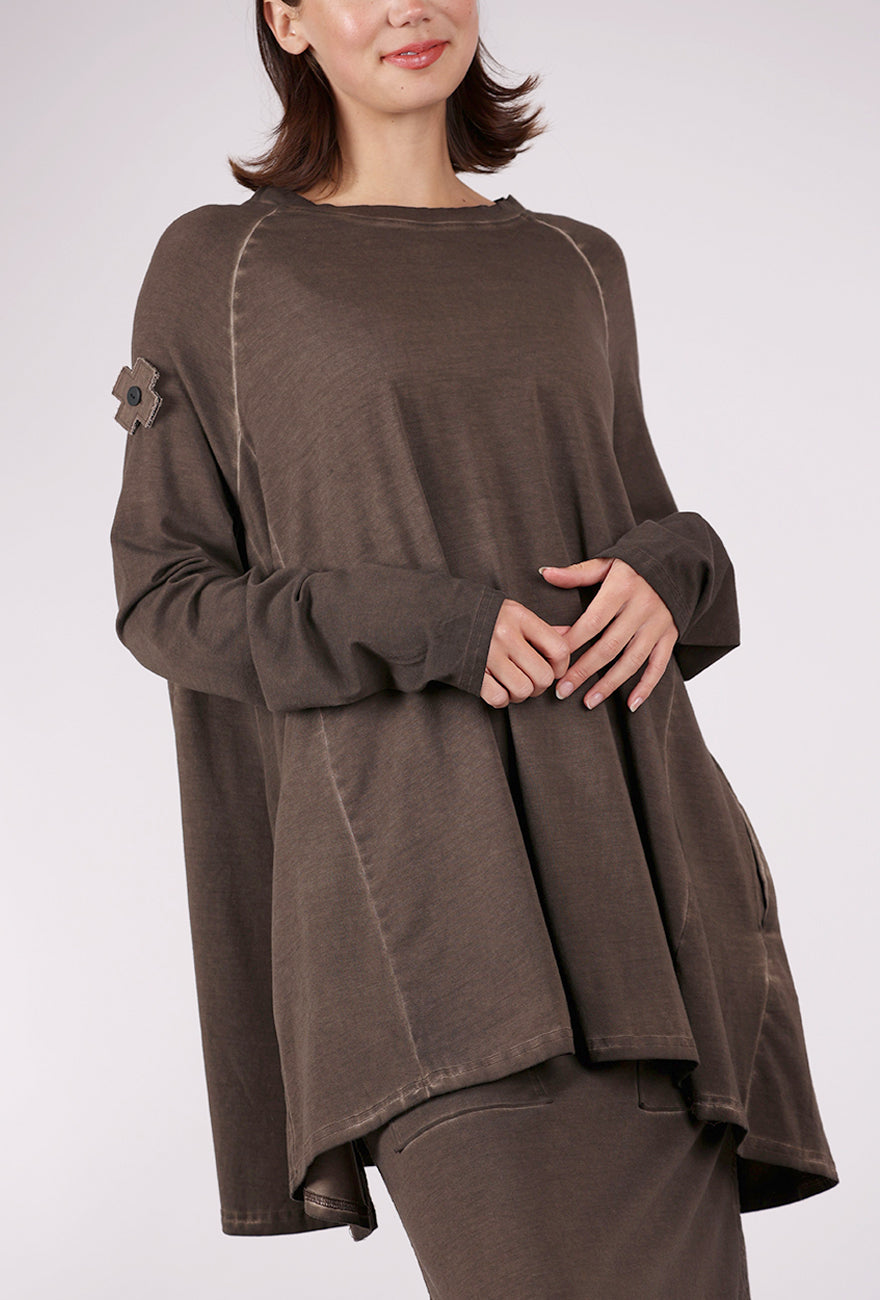 Pluslavie One Shirt, Garment Dye Chocolate