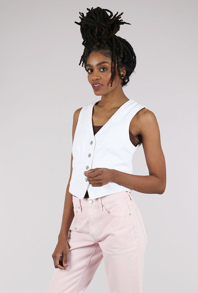 Pistola Vero Cropped Vest, White